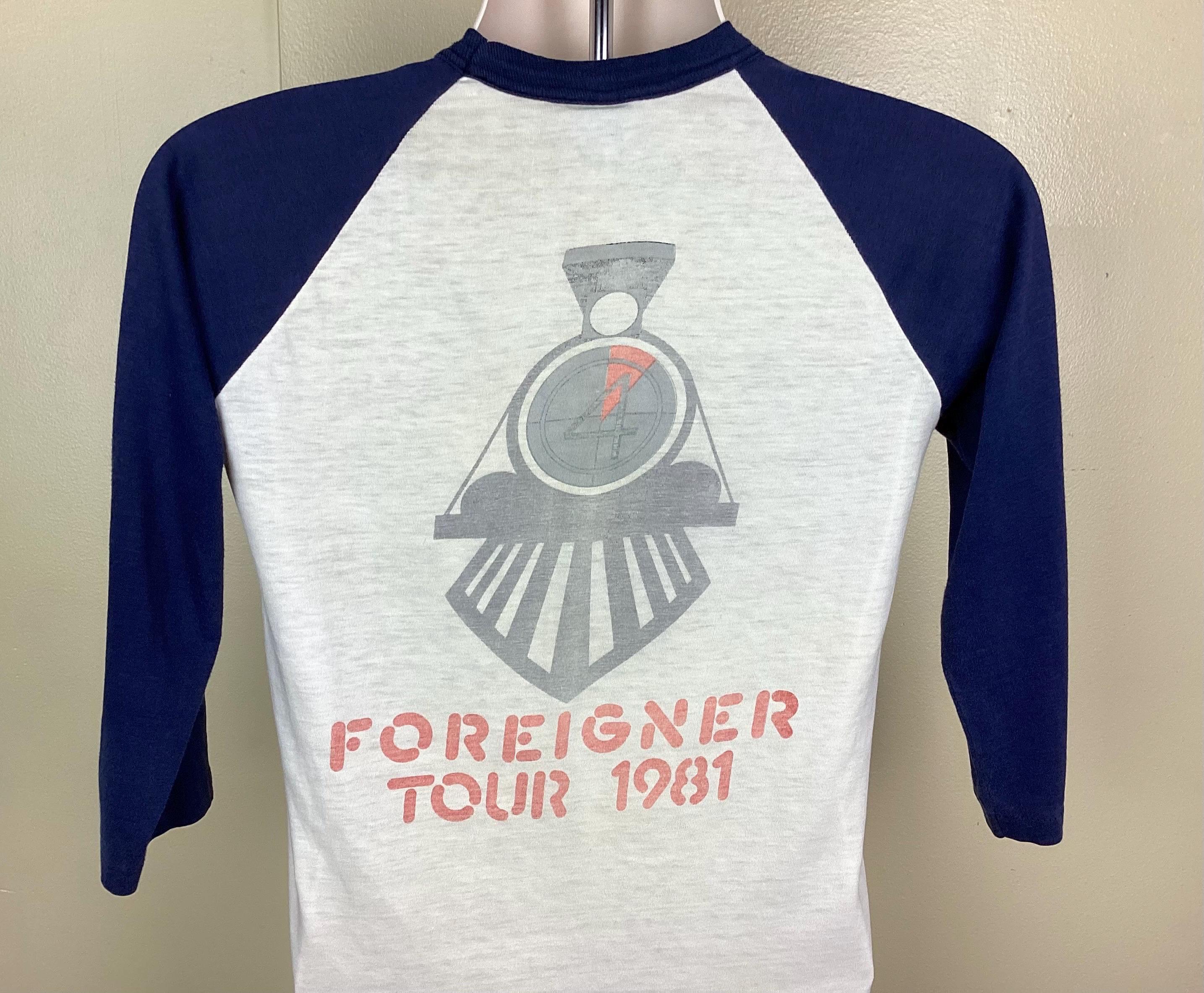 ヴィンテージ 1981 フォリナー 4 ラグラン ジャージ スタイル 