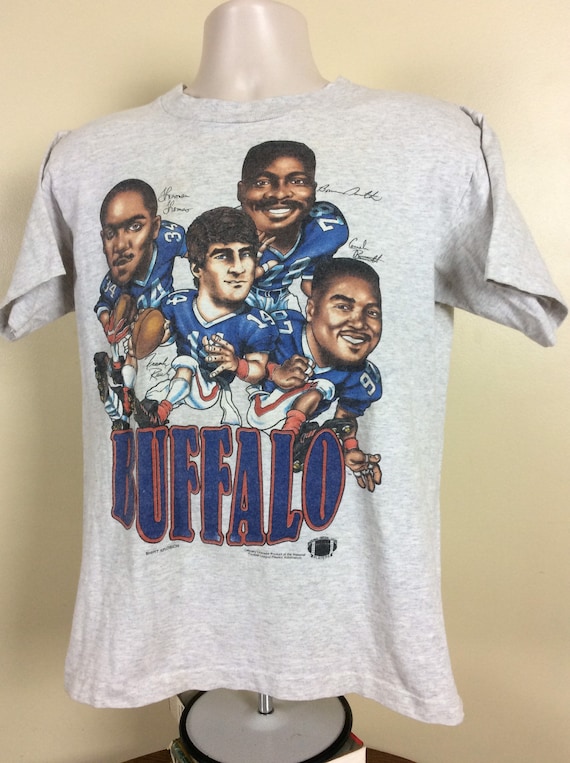 Vtg 90s Buffalo Bills Caricature T-Shirt Heather … - image 4