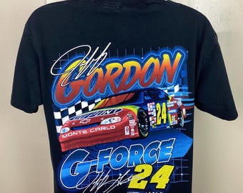 Vtg 1998 Jeff Gordon T-shirt Black L 90s Nascar Driver Double