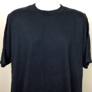 Vtg 90s Jerzees Plain Black T-Shirt XXL Blank 100% Cotton Made In USA