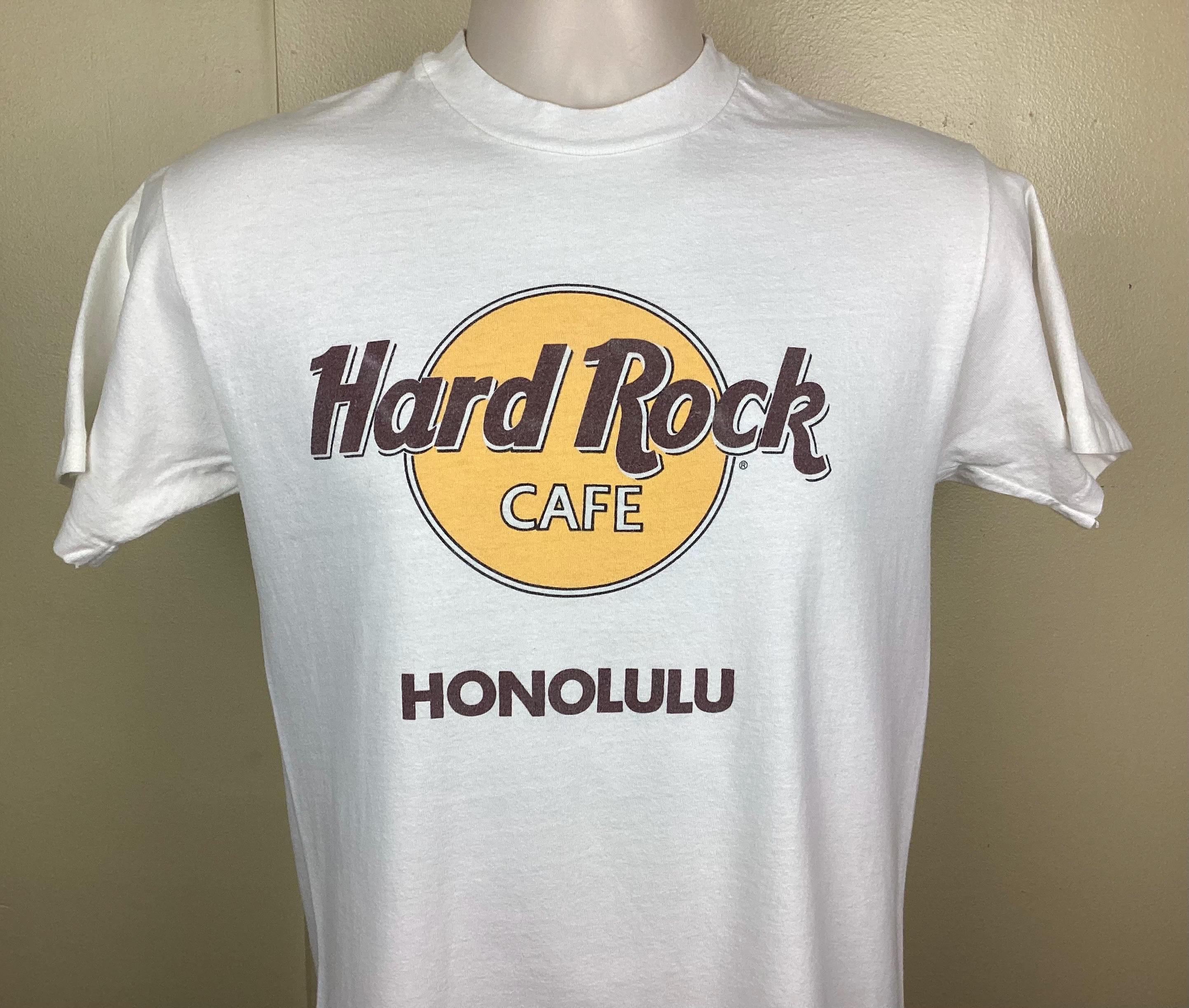 Vtg 80s 90s Hard Rock Cafe Honolulu T-shirt White S Single Stitch