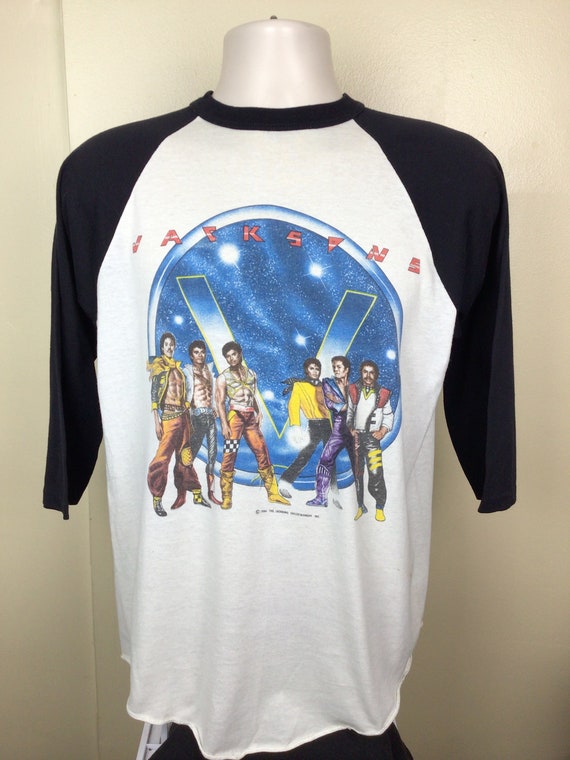 Vtg 1984 The Jacksons Victory Tour Raglan Jersey … - image 3