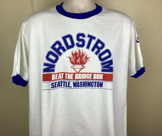Vintage 80s Nike Nordstrom Beat the Bridge Run T-shirt Seattle