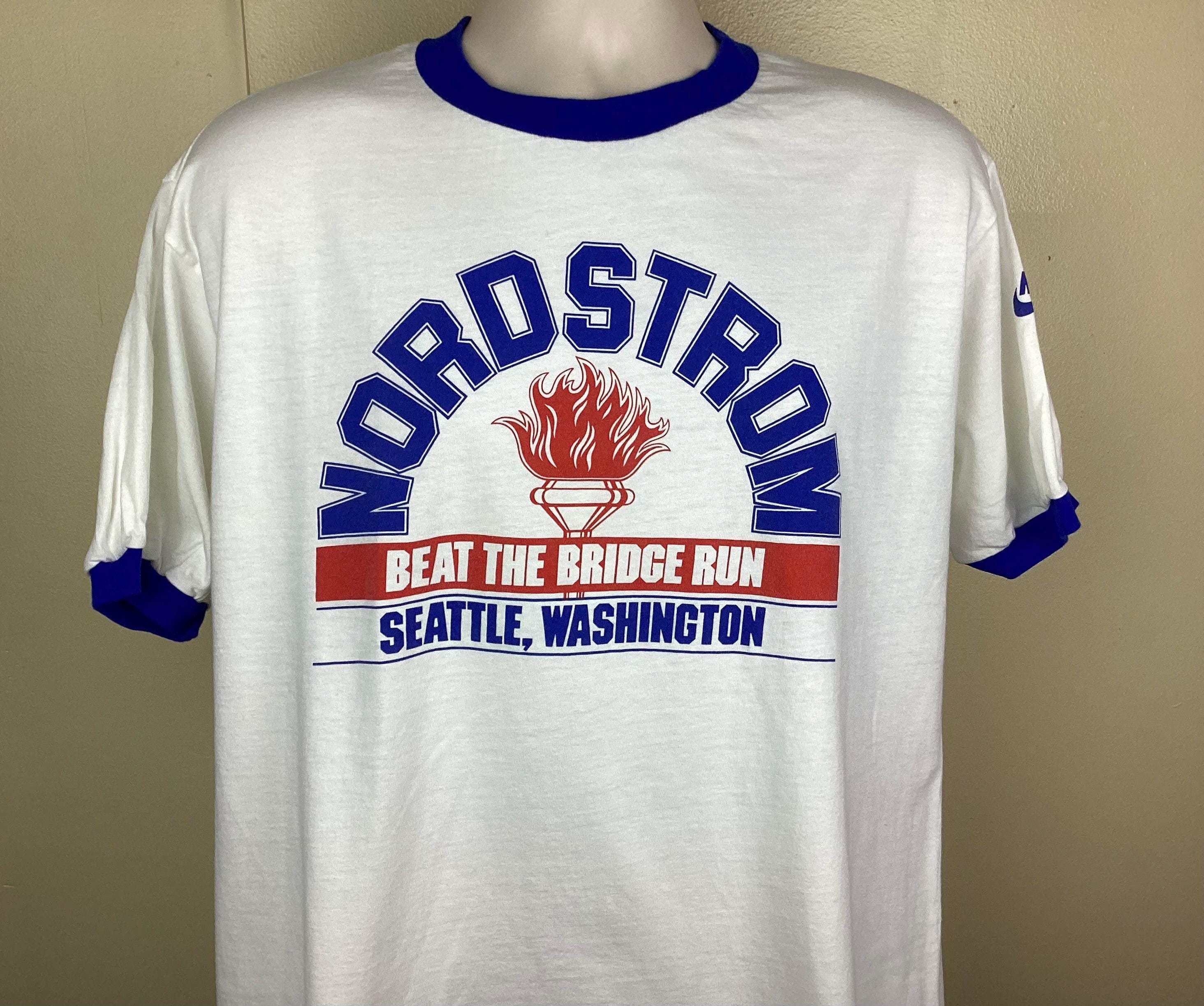 Vintage 80s Nike Nordstrom Beat the Bridge Run T-shirt Seattle
