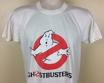 Vtg 1984 Ghostbusters T-Shirt White S/M 80s Bill Murray Comedy Movie Single Stitch