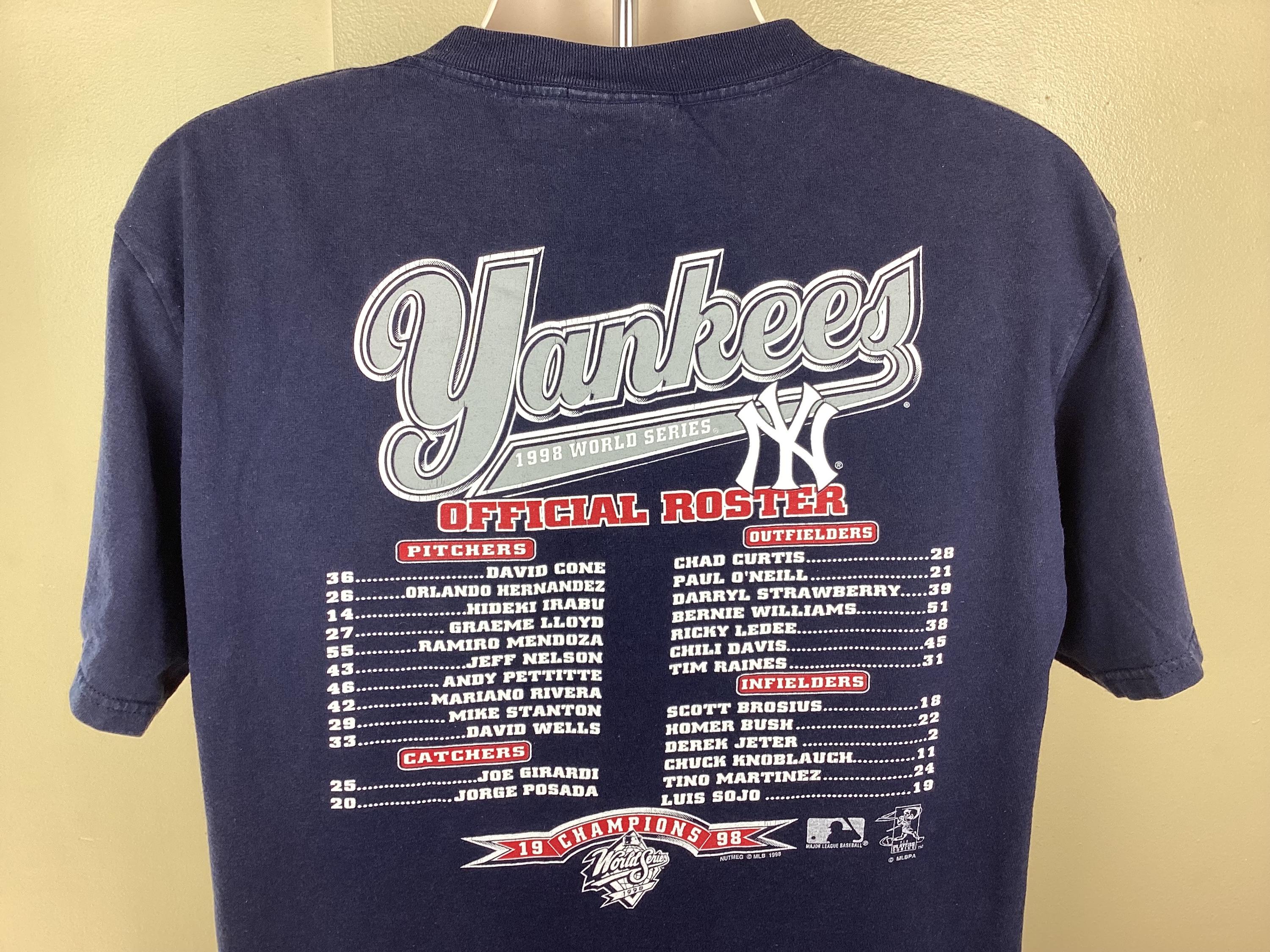 Vintage 1998 New York Yankees World Series Champions T-shirt Blue 