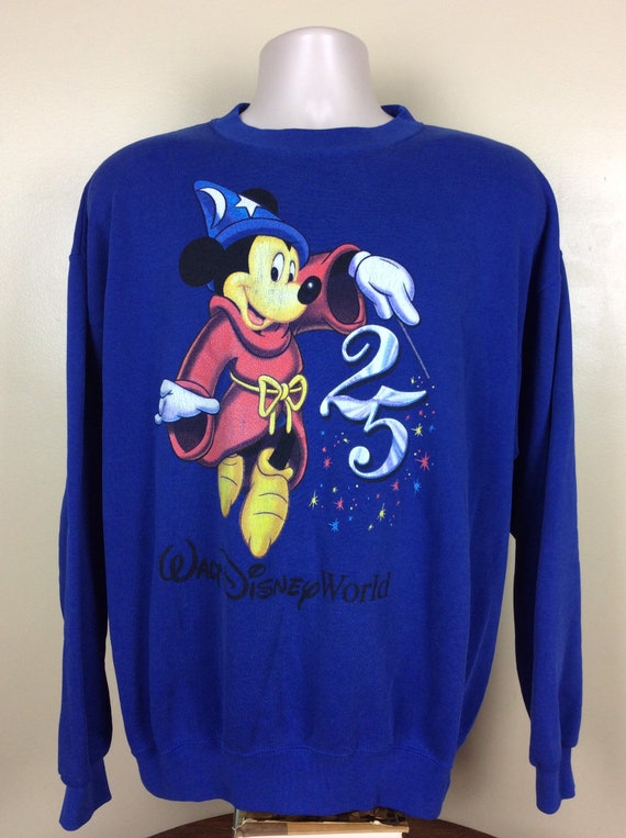 Vtg 1996 Walt Disney World 25 Years Sweatshirt Blue XL/XXL 90s 