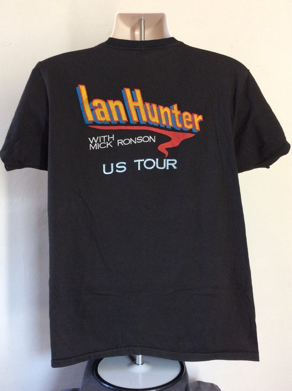 Vtg 1980 Ian Hunter Band Concert T-Shirt Black L/… - image 3