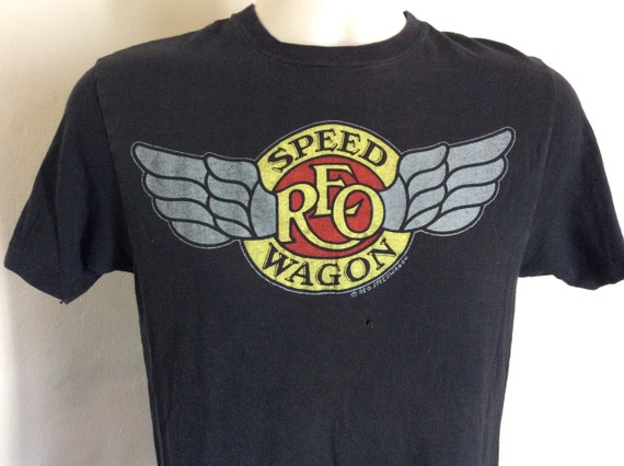 Vtg 1981 REO Speedwagon Concert T-Shirt Black S/M… - image 1