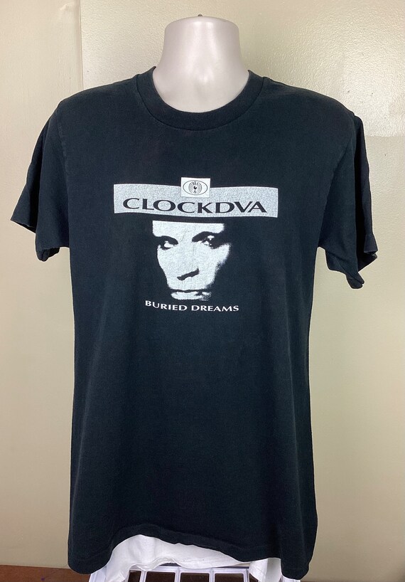 Vtg 1989 Clock DVA Buried Dreams T-shirt Black L 80s Wax Trax