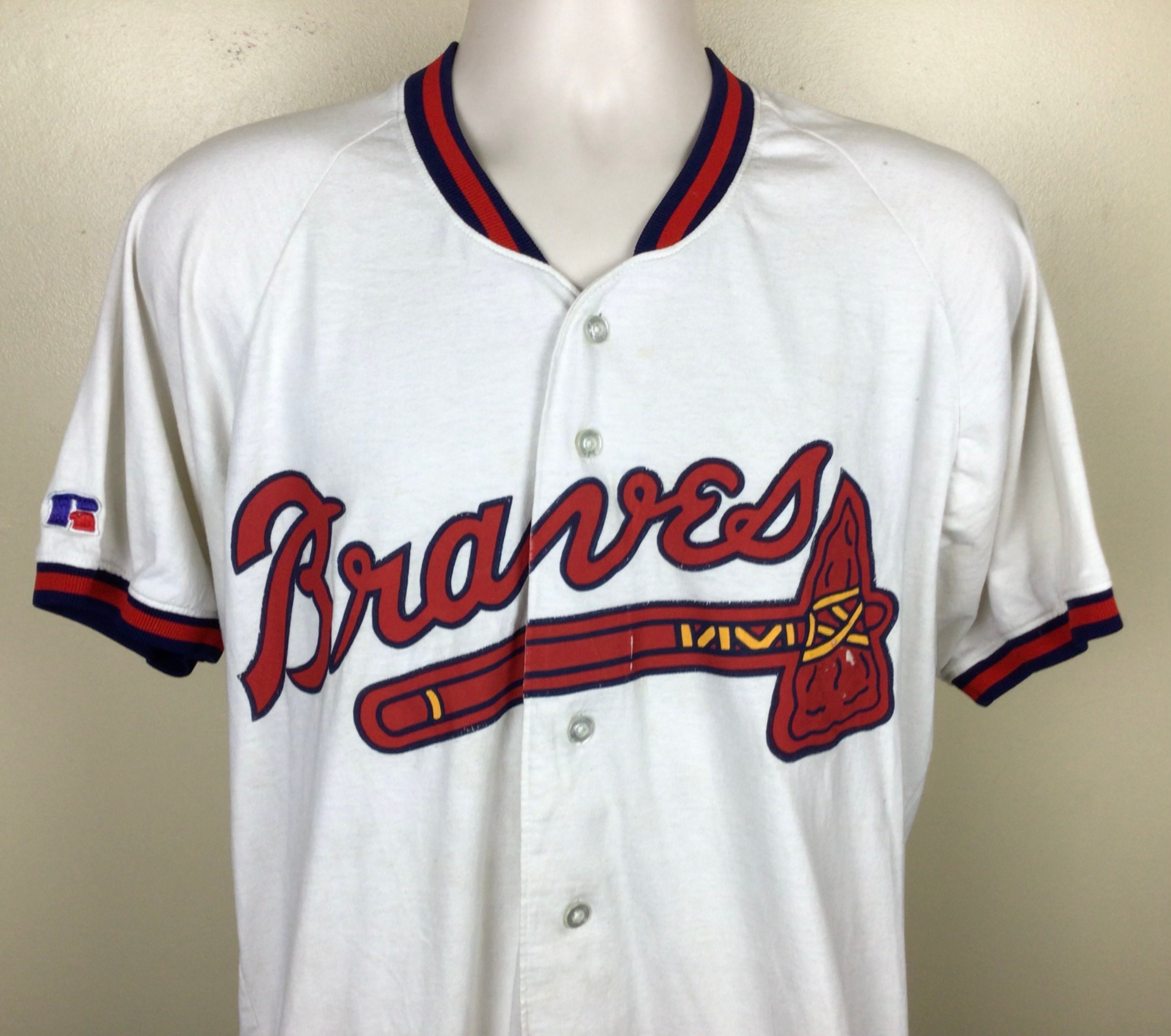 Authentic Chipper Jones Atlanta Braves 1995 World Series Jersey Size 44  Russell