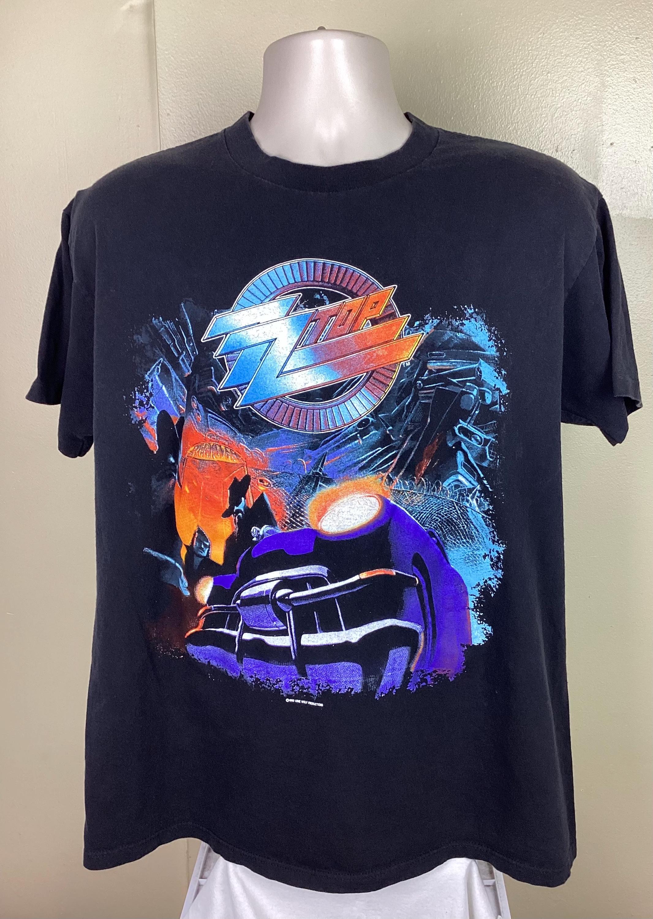 Vtg 1990 ZZ Top Recycler World Tour Concert T-shirt Black L/XL 90s