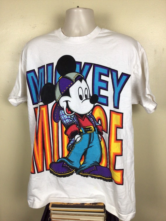 Vtg 90s Mickey Mouse T-Shirt White XL Disney Larg… - image 4
