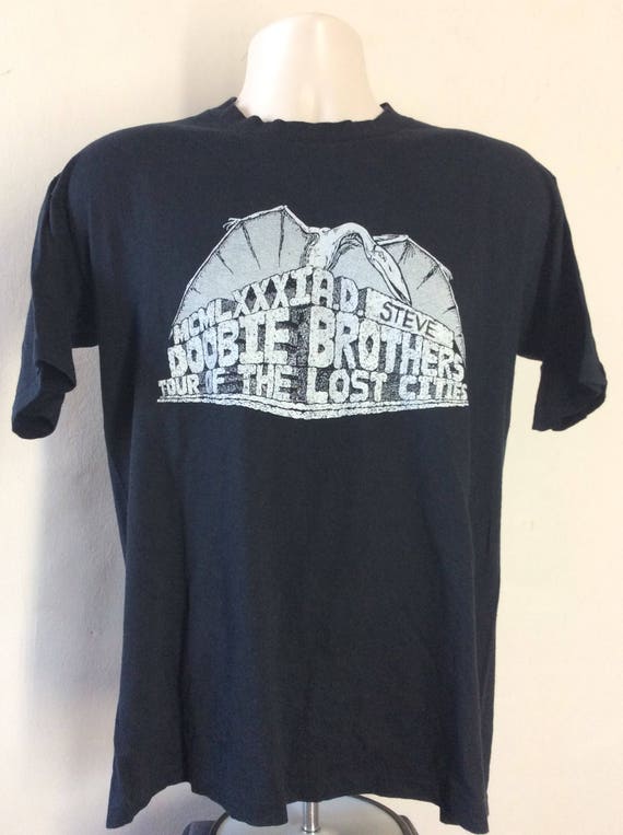 Vtg 1981 The Doobie Brothers Concert T-Shirt Blac… - image 2