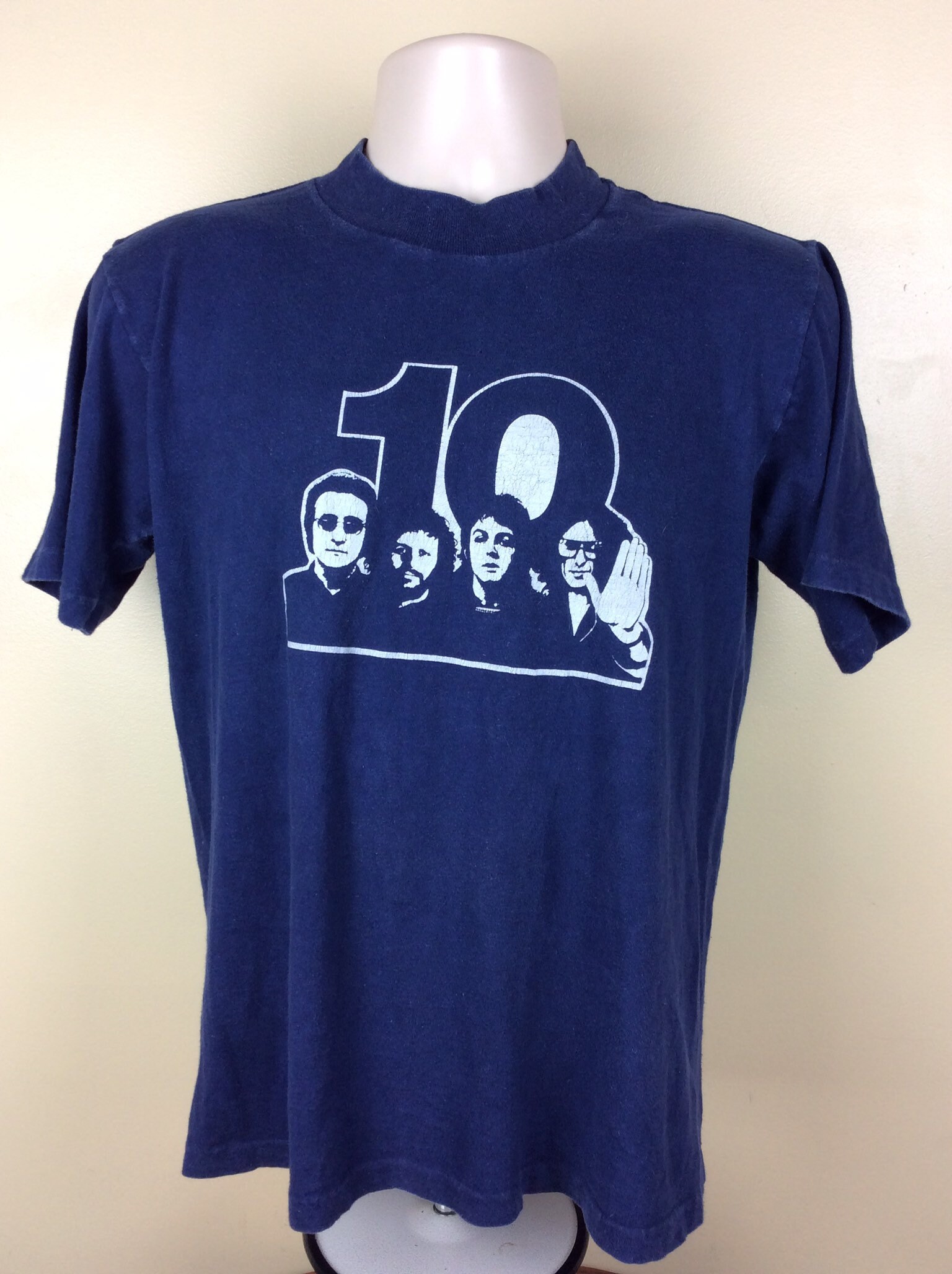 ジョンレノン Tシャツ vintage tee ヴィンテージ ビンテージ ヴィンテージ 70年代 ビートルズ 10 Tシャツ ブルー M 10周年記念
