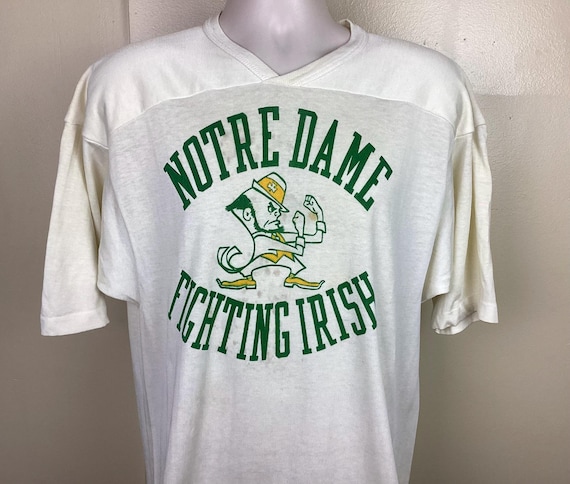 Vtg 80s Champion Notre Dame Fighting Irish Football Jersey T-shirt