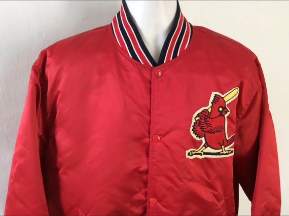 MagicFlyVintage Vtg 80s 90s St Louis Cardinals Starter Jacket Red XL Satin MLB Baseball Made in USA Bomber