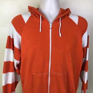 Vtg 70s 80s White Stag Speedo Full Zip Up Hooded Sweatshirt M Hoodie Made In Japan Stripes Striped