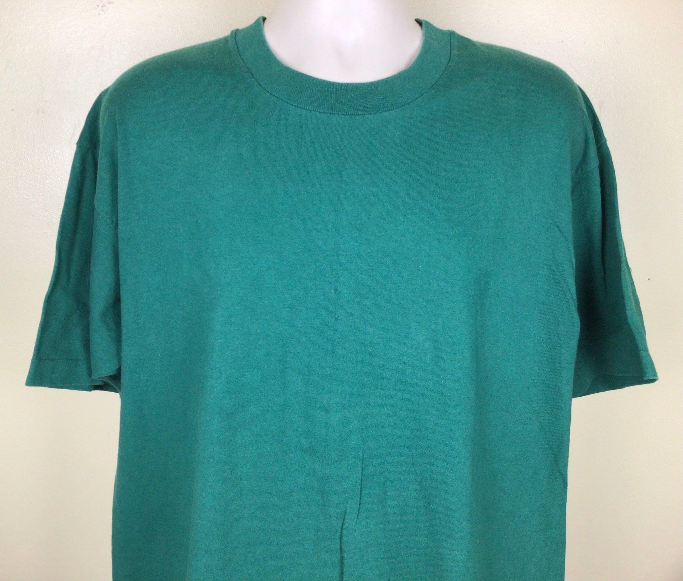 Vintage 90s Fruit of the Loom Plain Dark Green T-shirt XL/XXL 