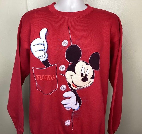 Vtg 90s Mickey Mouse Florida Crewneck Sweatshirt … - image 1