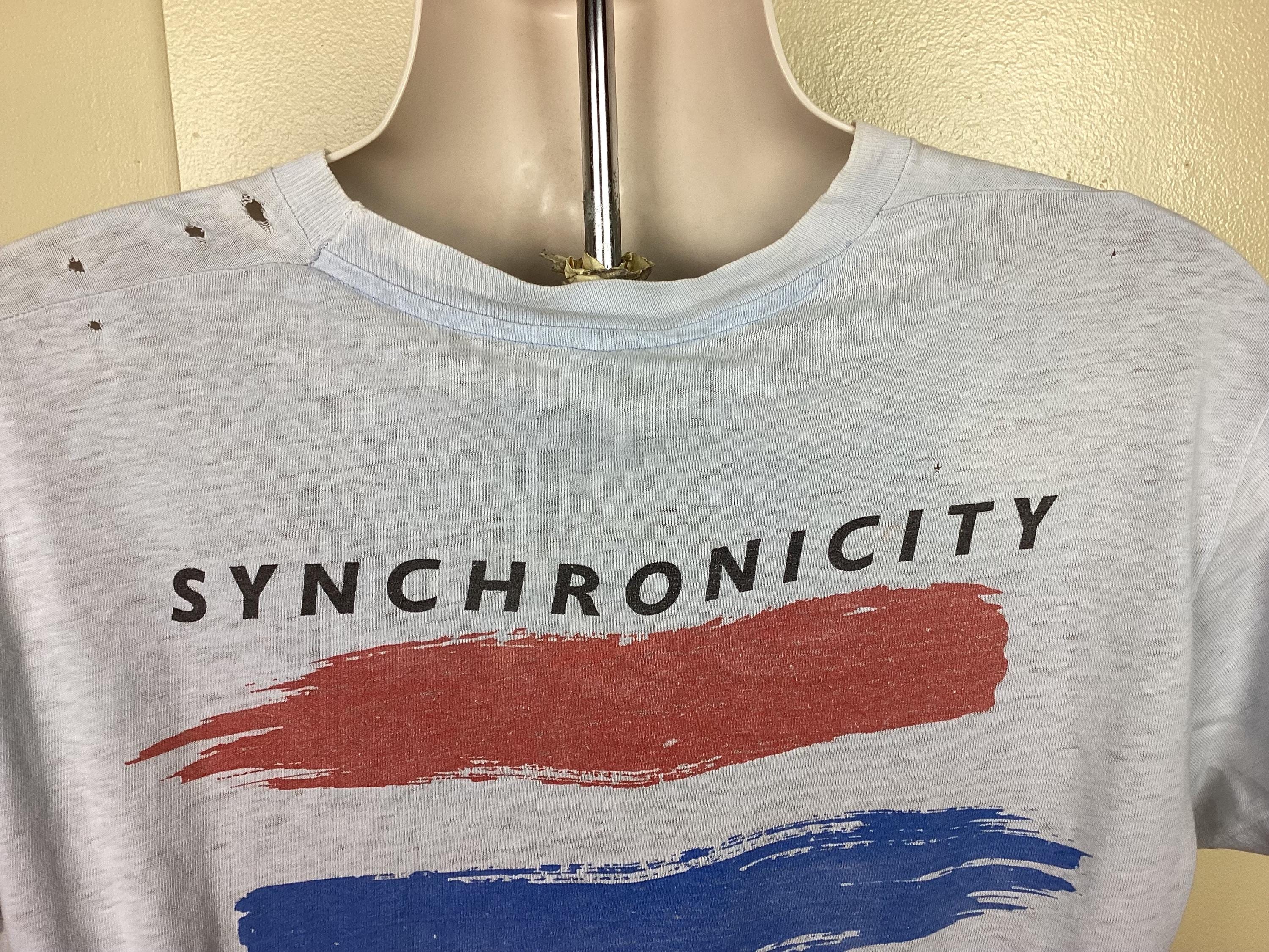 Vtg 1983 the Police Synchronicity Concert T-shirt Blue L/XL