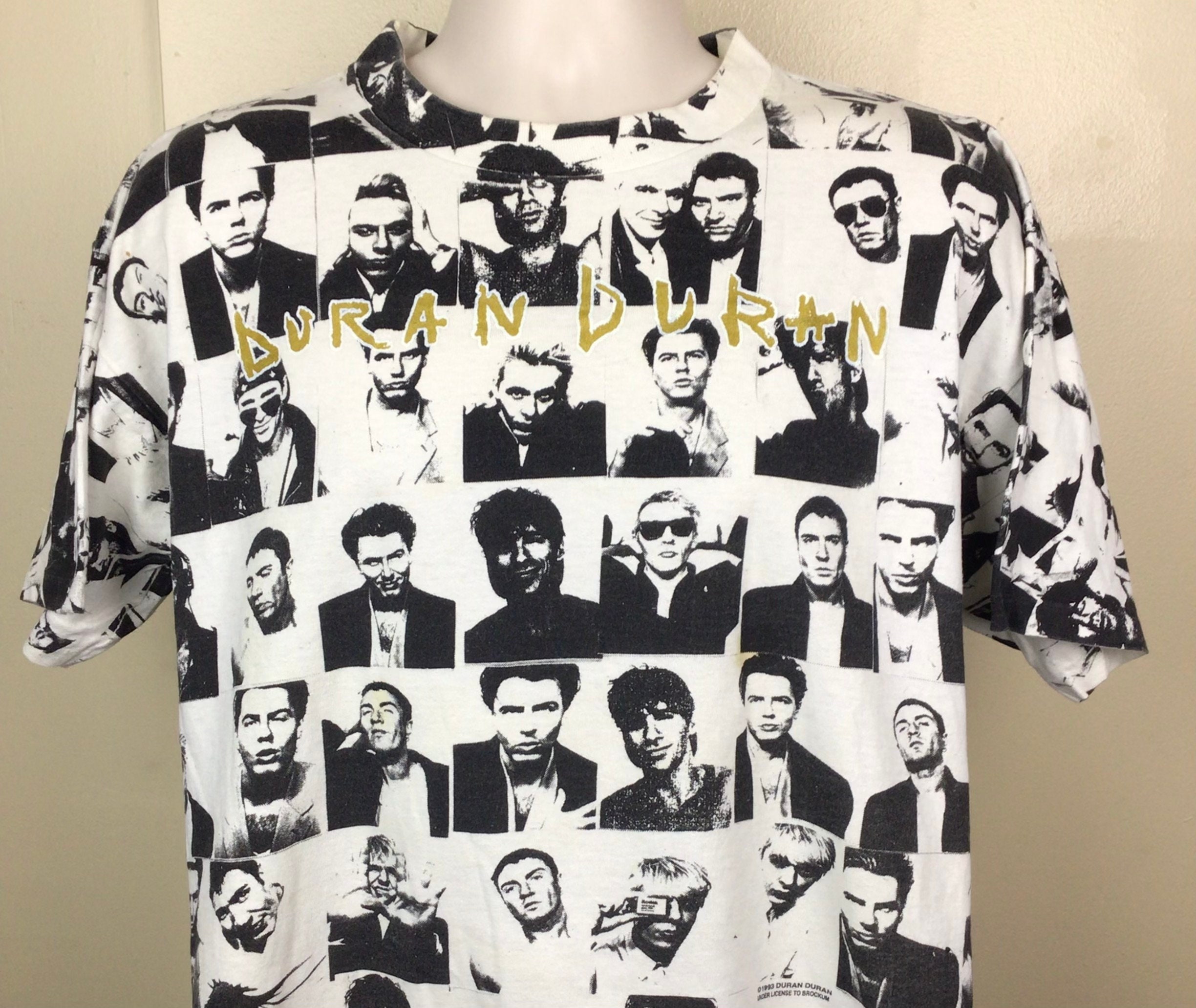 Vtg 1993 Duran Duran All Over Print T-shirt White XL 90s the