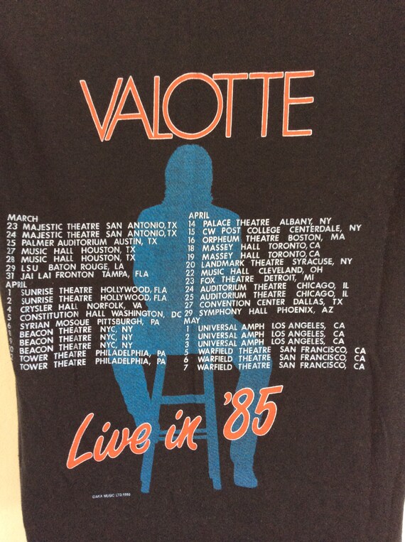 Vtg 1985 Julian Lennon Valotte Concert T-Shirt Bl… - image 4