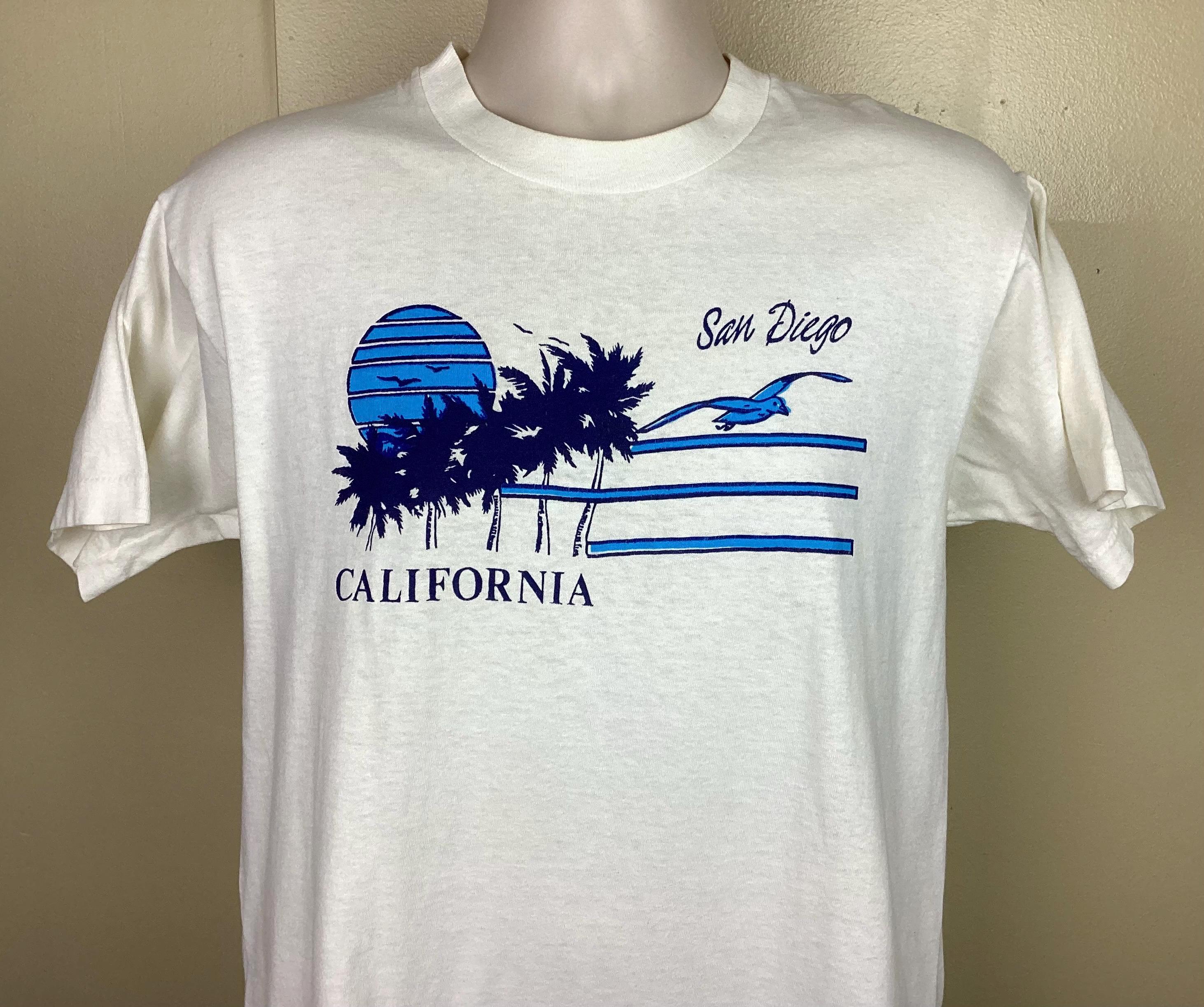 Vtg 90s San Diego California T-shirt White M Palm Trees