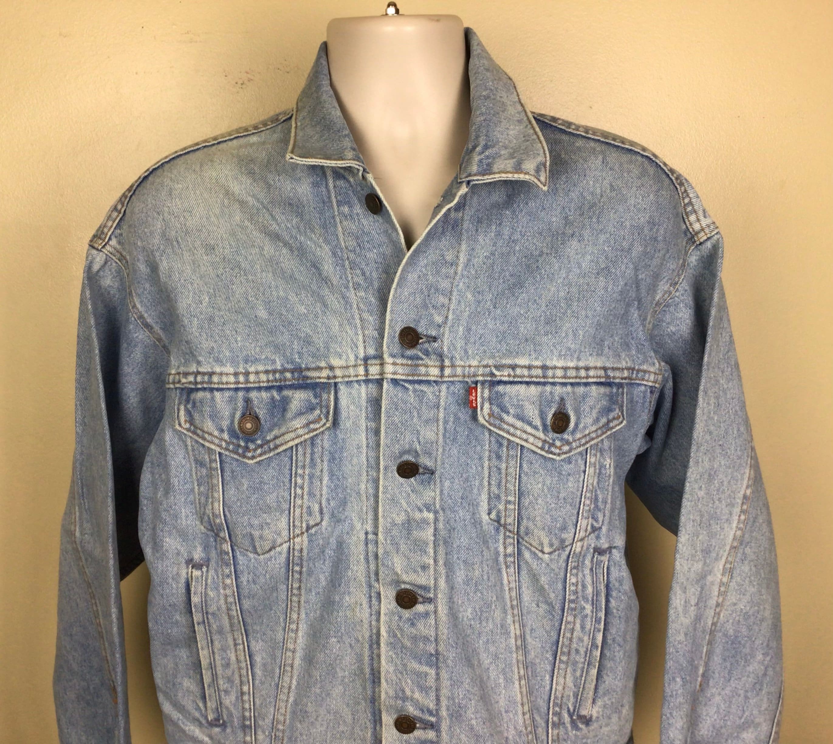 Vtg 80s 90s Levis 70507 0234 Denim Trucker Jacket Light Wash Blue