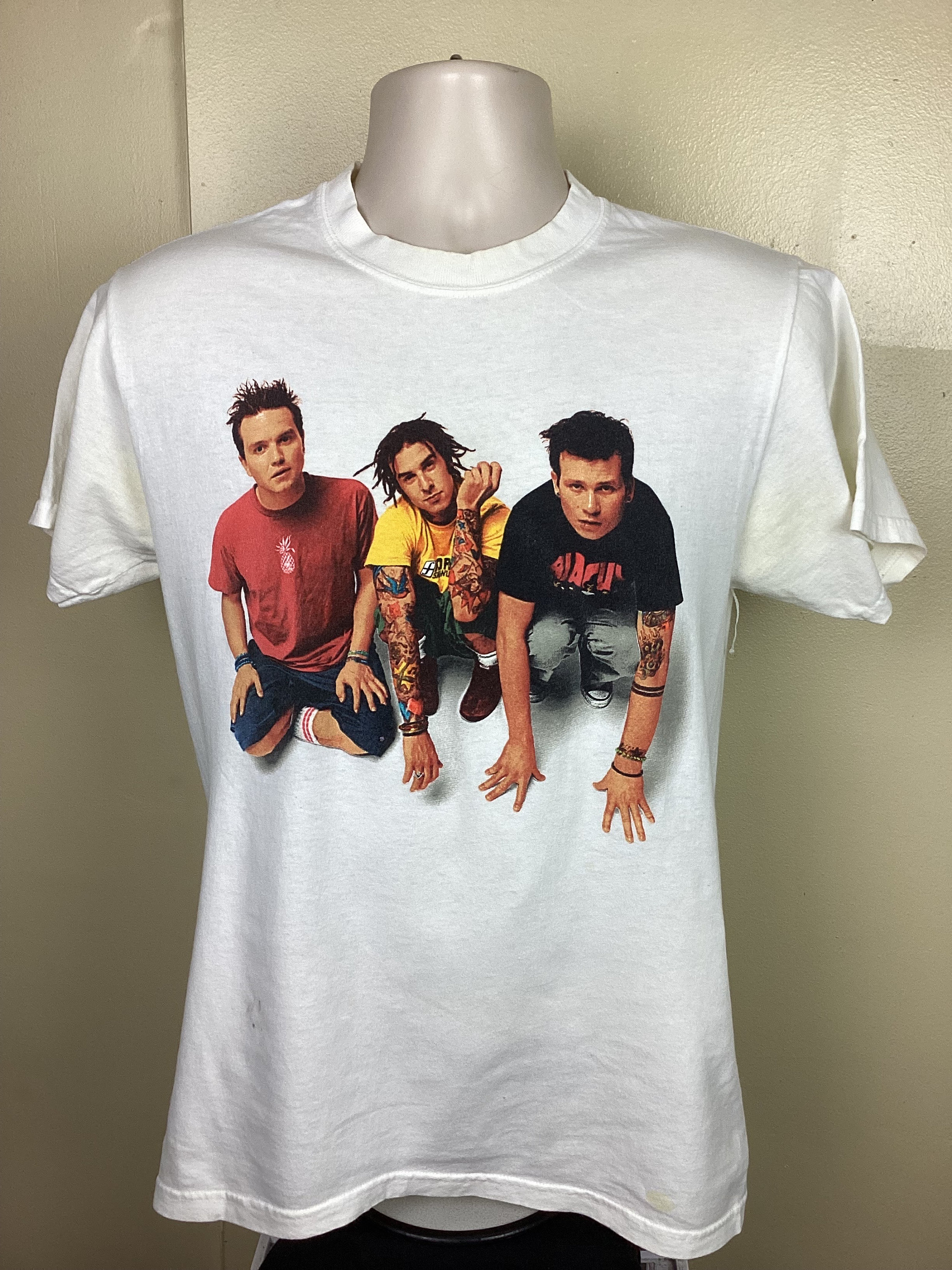 Vtg Y2K Blink 182 T-shirt White S/M Early 2000s Pop Punk