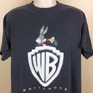 Vtg 1991 WB Hollywood Bugs Bunny T-shirt Black XL 90s Warner 