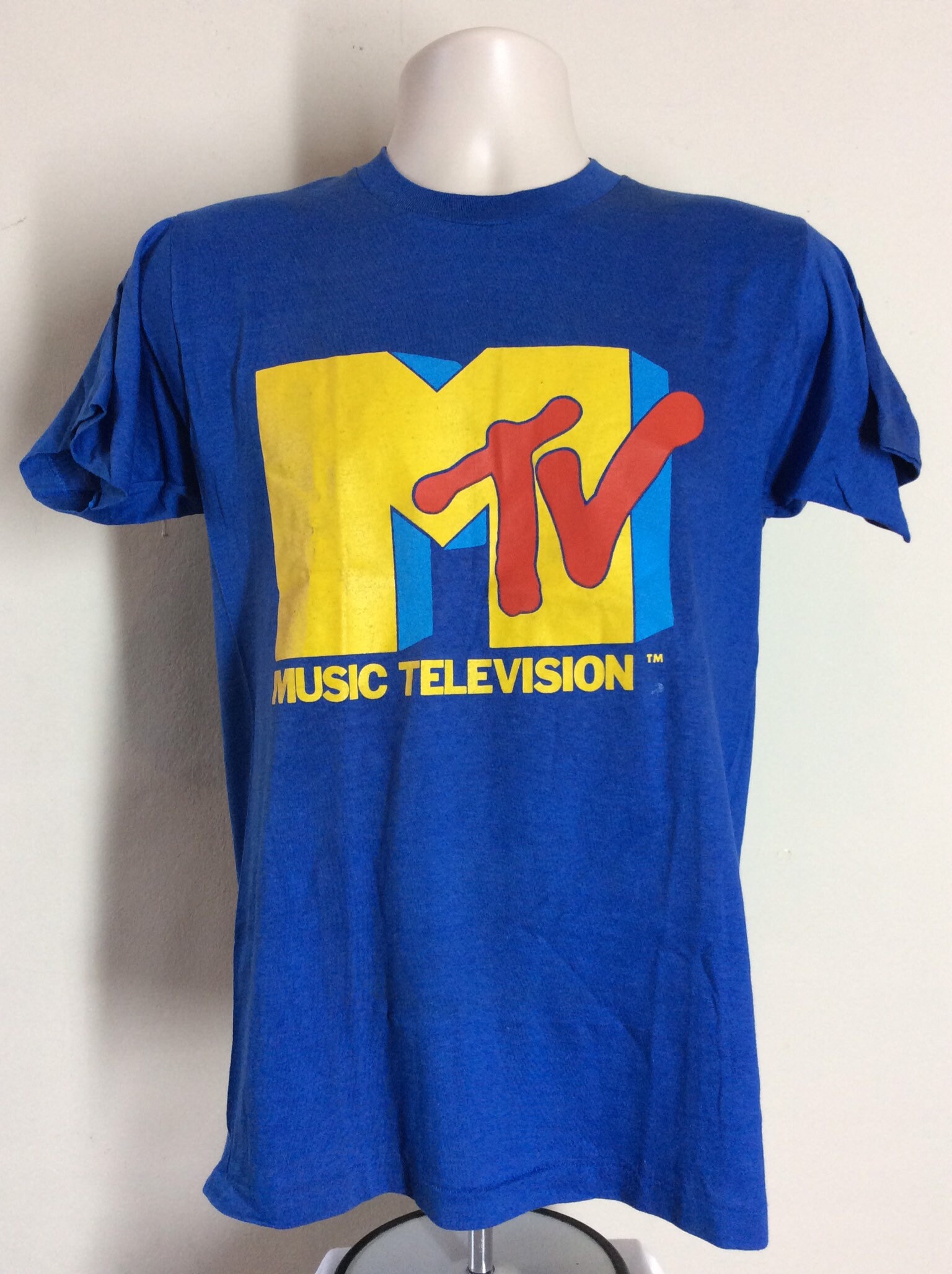Vtg 80s MTV Music Television Logo T 