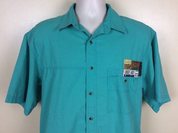 Vtg 90s Bugle Boy Short Sleeve Button Down Shirt … - image 1