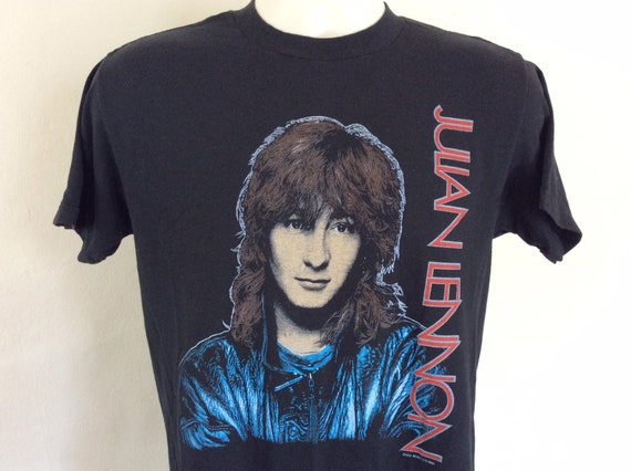 Vtg 1985 Julian Lennon Valotte Concert T-Shirt Bl… - image 1