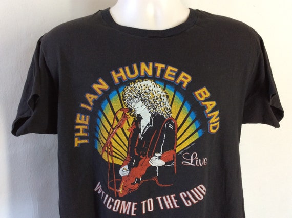 Vtg 1980 Ian Hunter Band Concert T-Shirt Black L/… - image 1