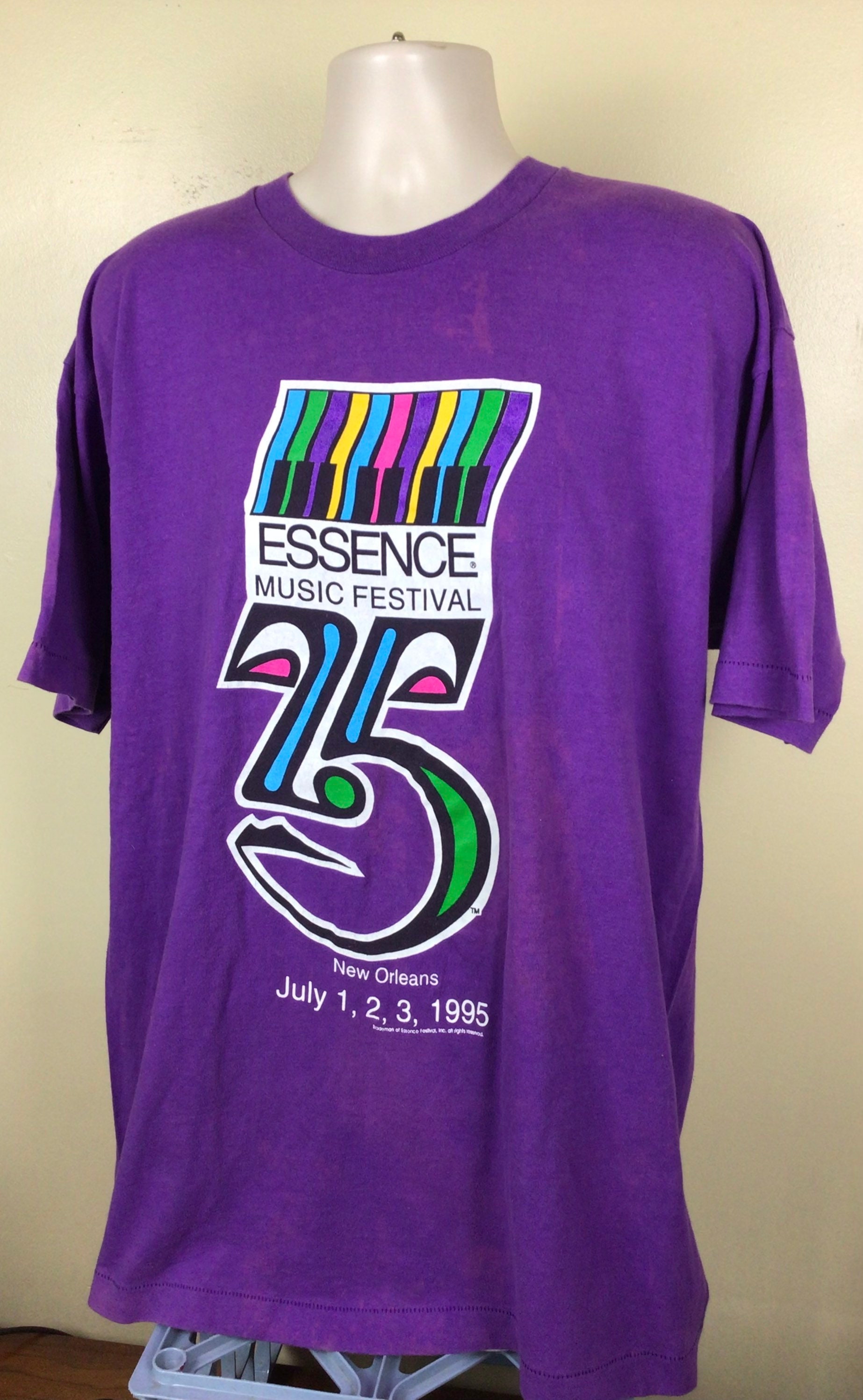 Vtg 1995 Essence Music Festival T-shirt Purple XXL 90s Hip Hop