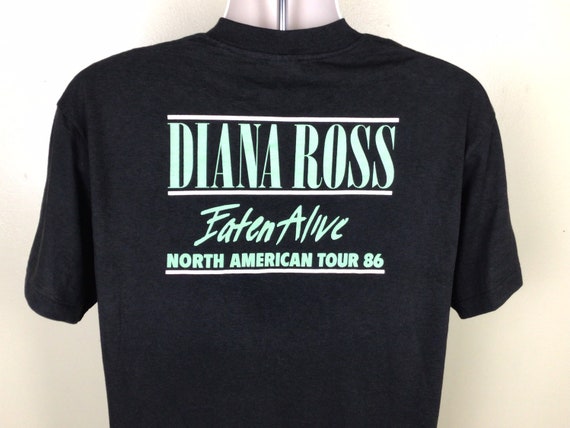 Vtg 1986 Diana Ross Eaten Alive Tour Concert T-shirt Black L/XL 