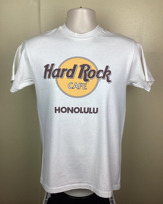 Vtg 80s 90s Hard Rock Cafe Honolulu T-shirt White S Single Stitch