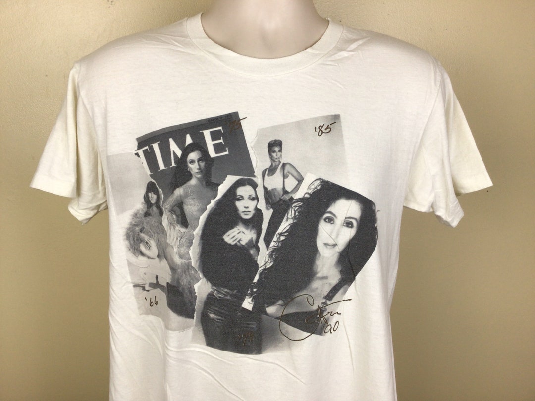 トップス 90s tour CHER MUSIC T-shirt / size/ L Vtg 1990 Cher Heart of Stone Tour Concert T-shirt Black XL