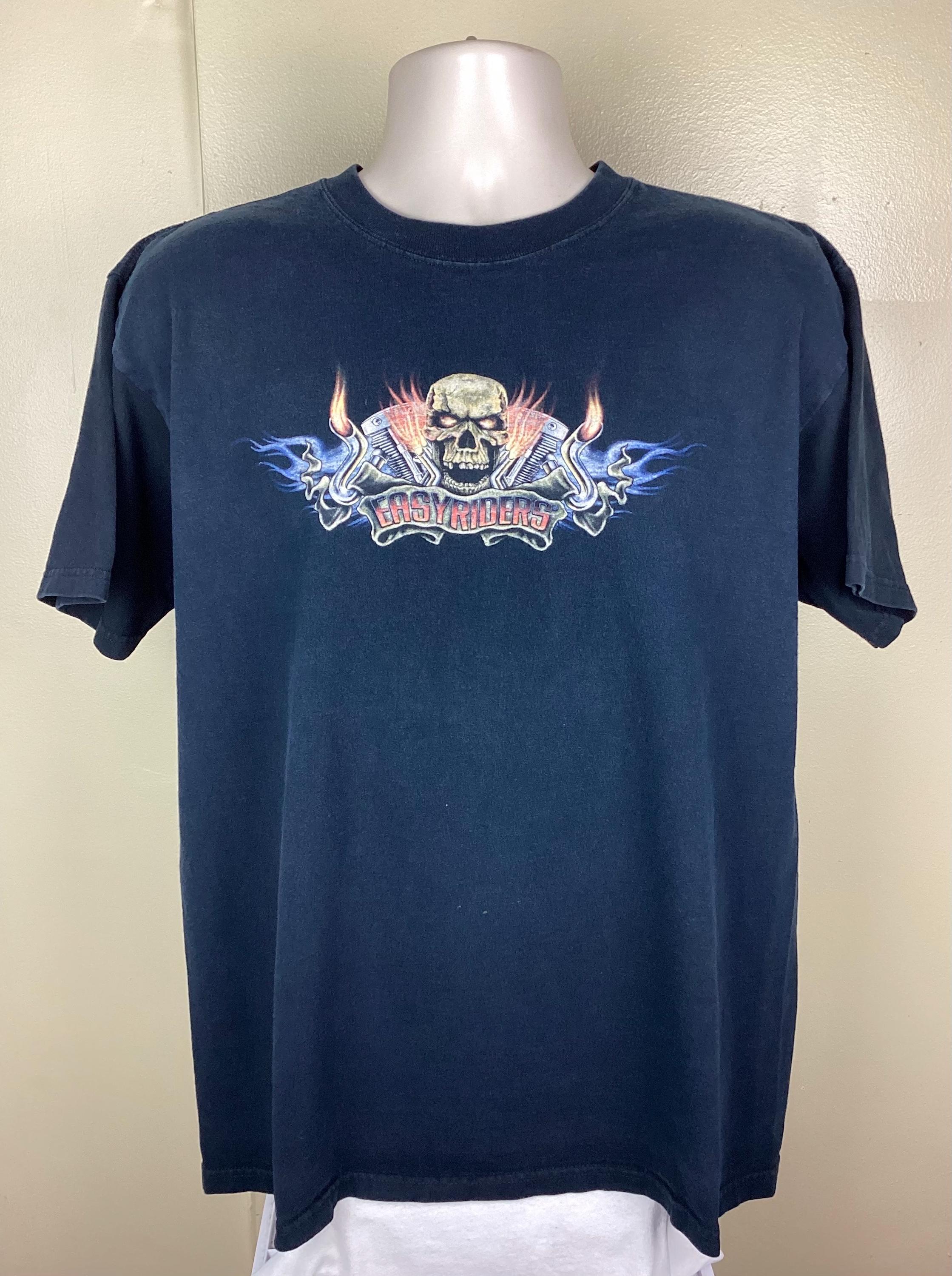 Vintage Y2K Easyriders Skull T-shirt Black L Easy Riders