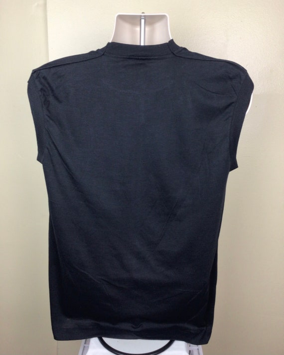Vtg 80s Myrtle Beach Sleeveless Muscle T-Shirt Bl… - image 3
