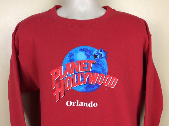 Vtg 90s Planet Hollywood Orlando Sweatshirt Red L… - image 1