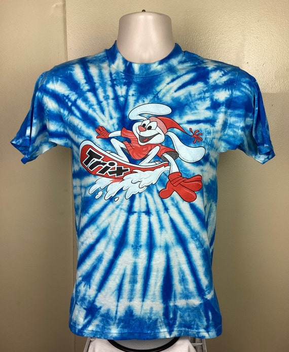 Vtg 90s Trix Rabbit T-shirt Blue S Cereal Yogurt Snowboard