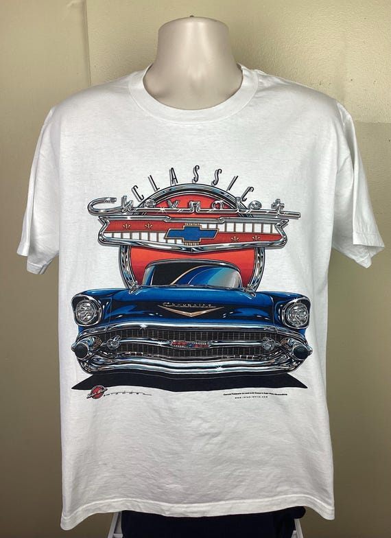 シボレー　60s ヴィンテージtシャツ ヴィンテージ 1995 クラシック シボレー Tシャツ ホワイト L 90年代