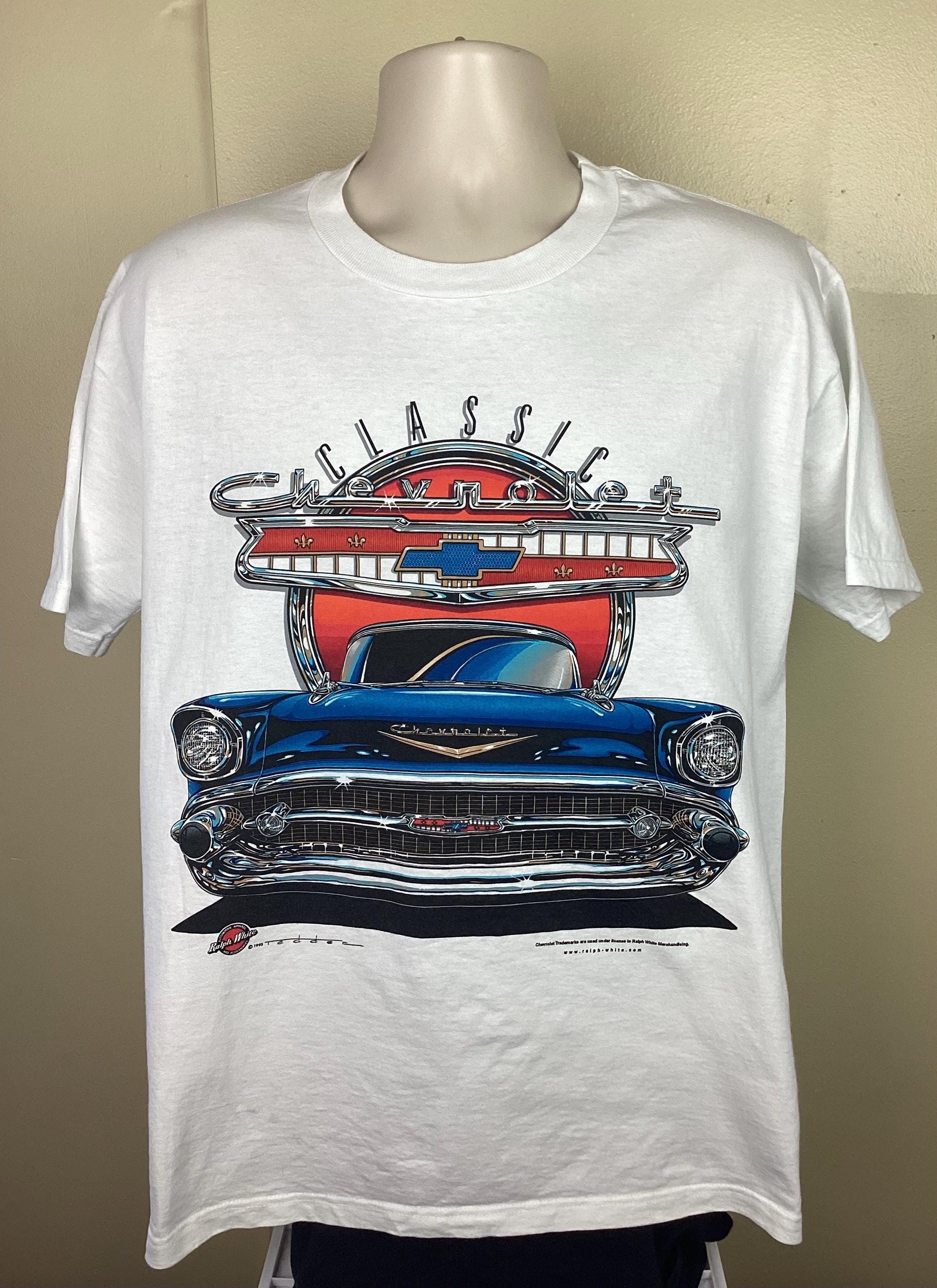 シボレー　60s ヴィンテージtシャツ ヴィンテージ 1995 クラシック シボレー Tシャツ ホワイト L 90年代
