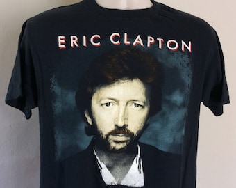 Vtg 1988 Eric Clapton Concert T-Shirt Nero M/L 80s Classic Guitar Rock Hanes