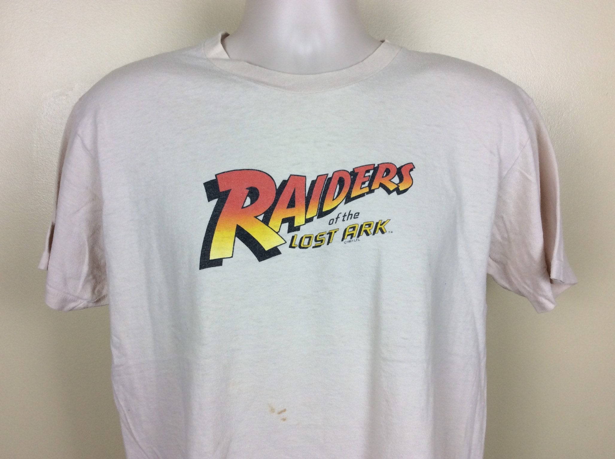 Vtg 1981 Raiders of the Lost Ark T-shirt L 80s Indiana Jones Movie