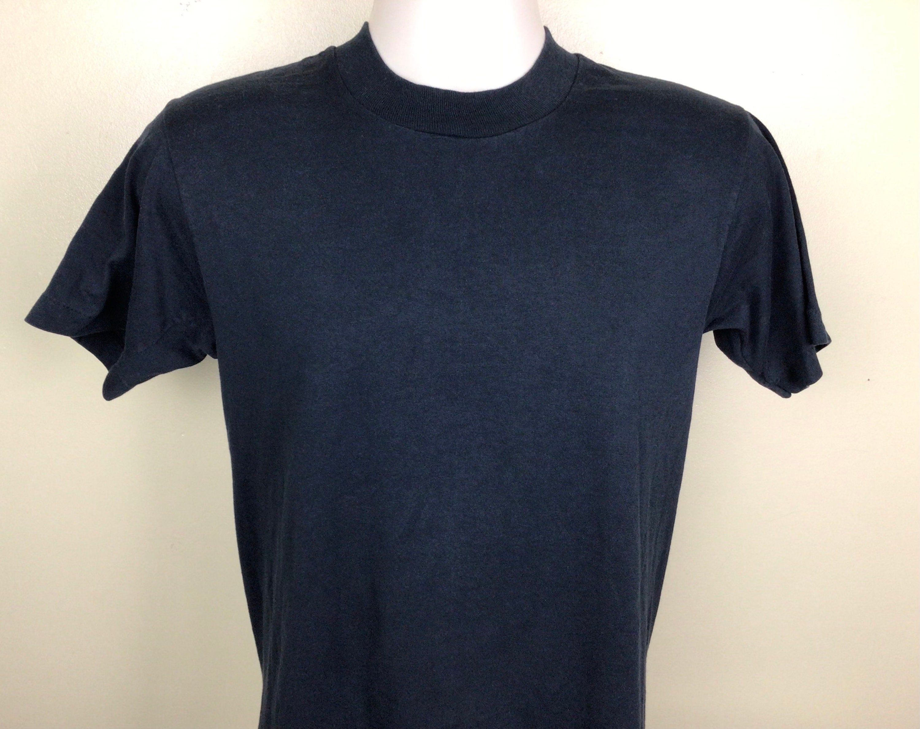 Vtg 80s 90s Screen Stars Plain Black T-shirt S Blank Made in - Etsy