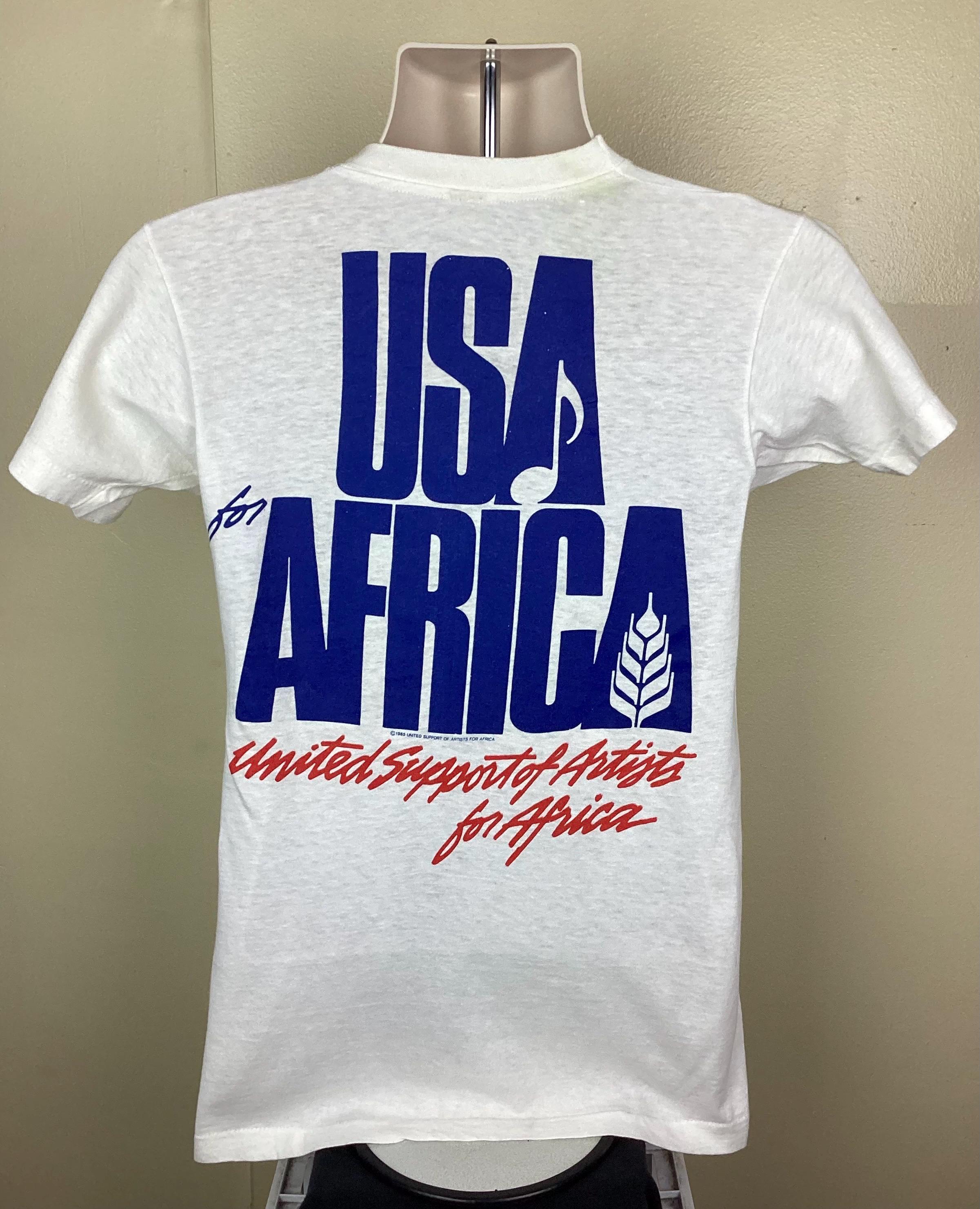 トップス 012 USA for AFRICA we are the world 1985 Vtg 1985 We Are the World T-shirt S/M 80s Africa Michael