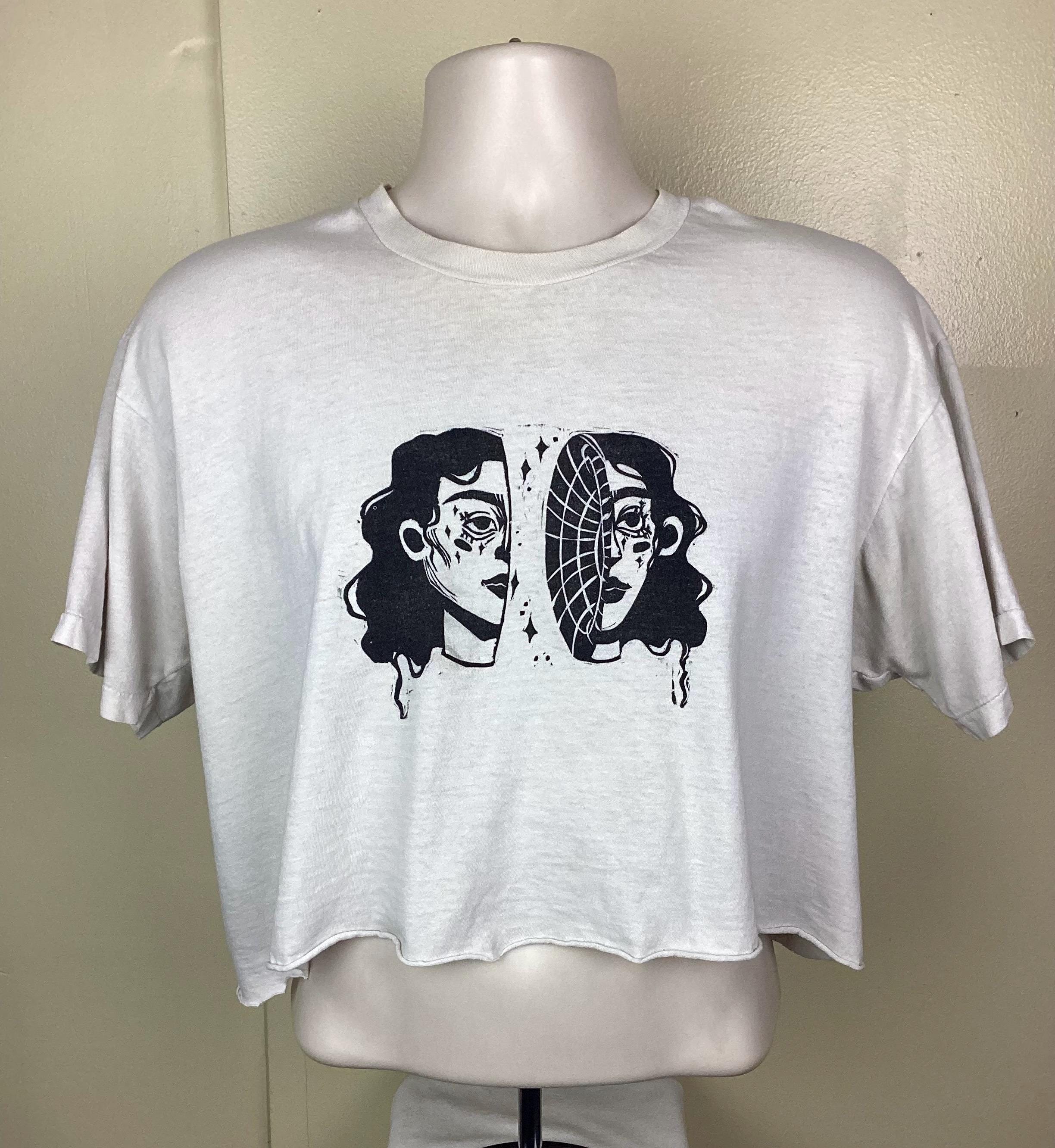 Vintage 90s Single Stitch Surreal Art Face Graphic T-shirt – Fruit